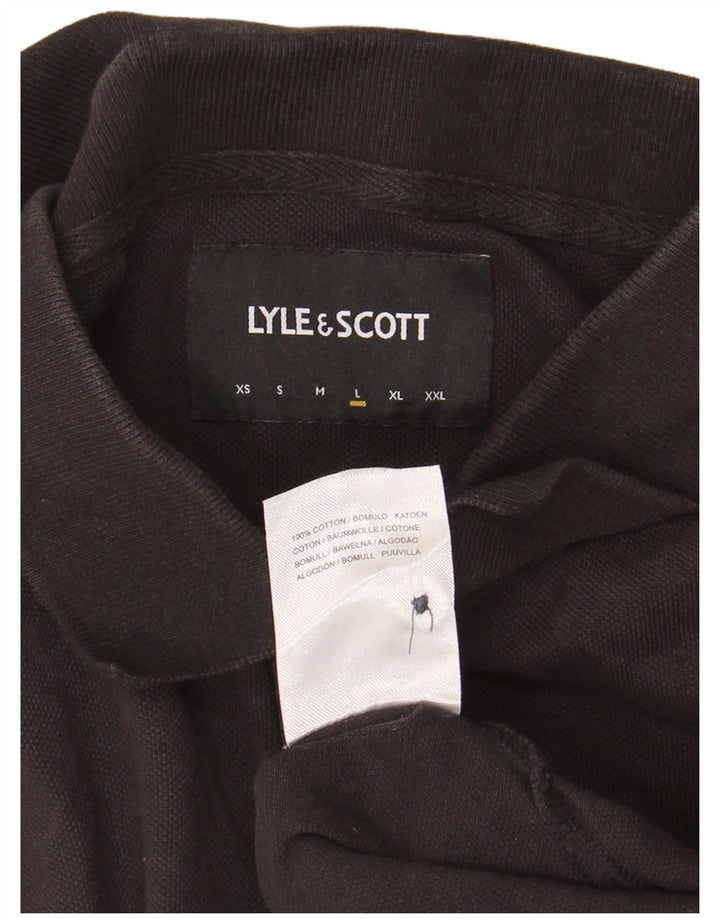 Polo da uomo Lyle & Scott grande in cotone nero