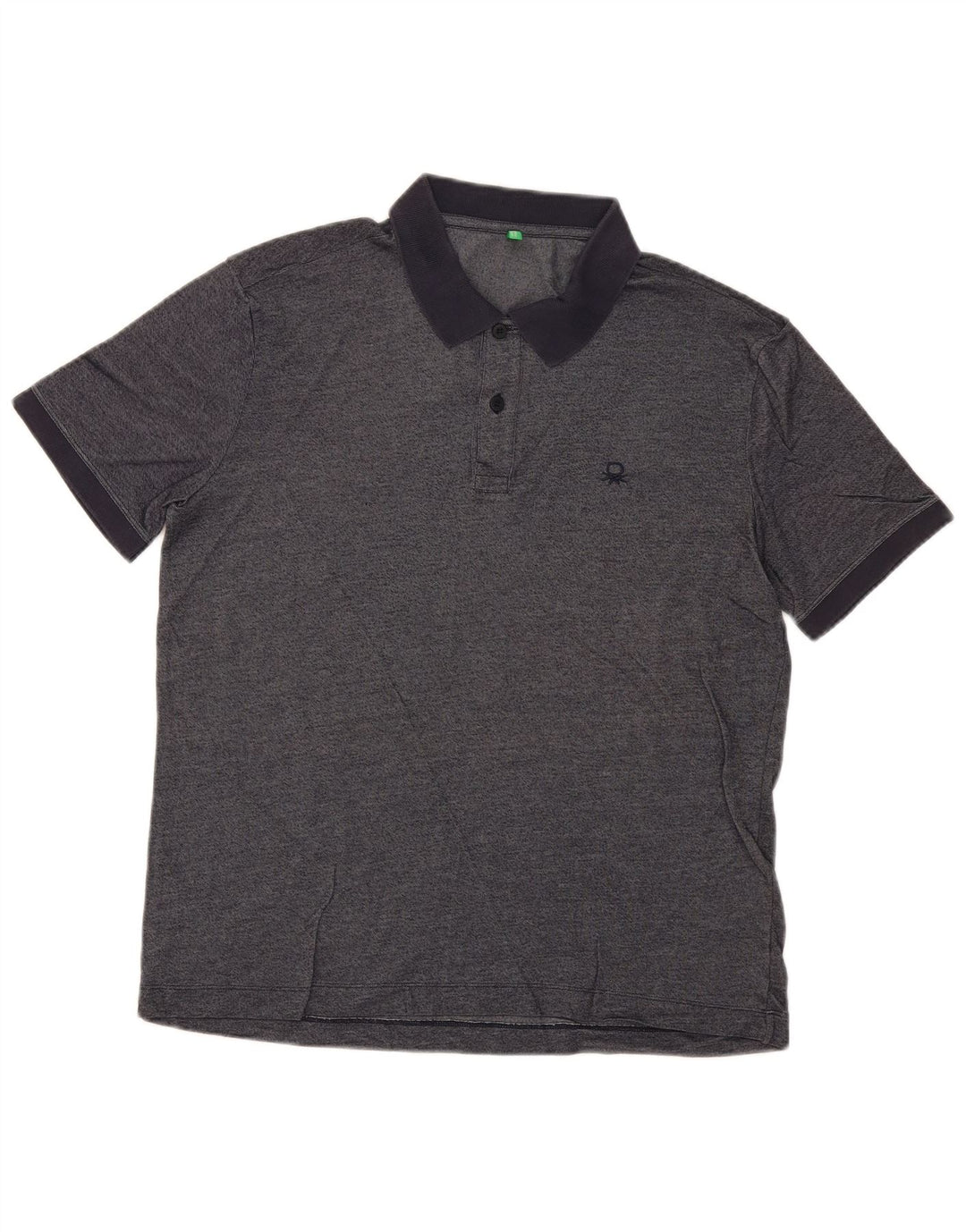 Polo da uomo Benetton grande blu navy screziato