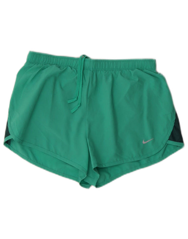 Pantaloncini sportivi Nike da donna Dri Fit UK 6 XS poliestere color block verde