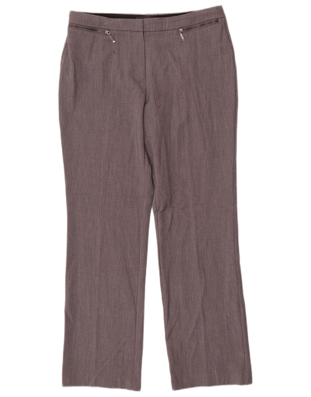 Pantaloni da abito dritti da donna Marks & Spencer UK 12 Medium W30 L28 Grigio