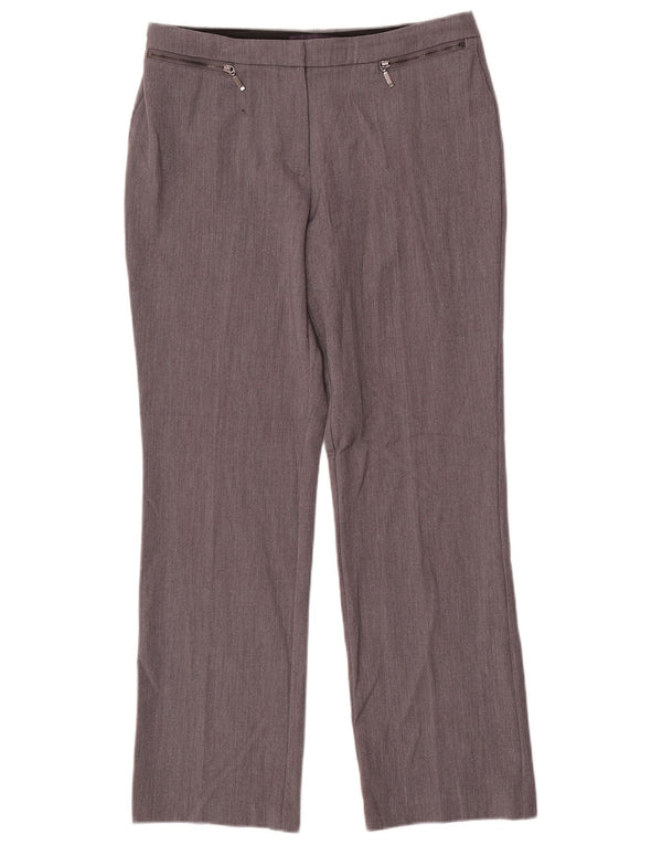 Pantaloni da abito dritti da donna Marks & Spencer UK 12 Medium W30 L28 Grigio