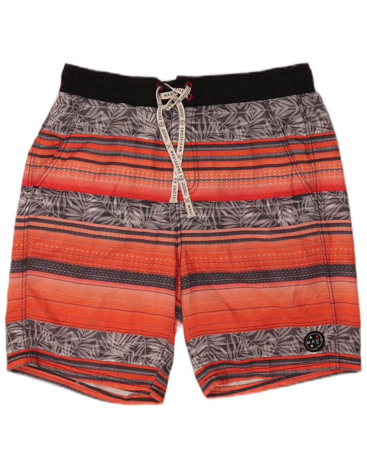 Pantaloncini da bagno da uomo Maui and Sons, grandi, in poliestere floreale arancione