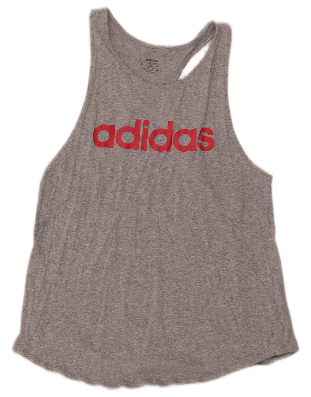 Canotta grafica da donna Adidas UK 12/14 Cotone grigio medio