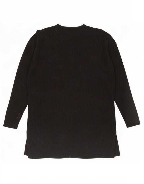 Maglione cardigan aperto da donna Marks & Spencer UK 18 grande viscosa nera