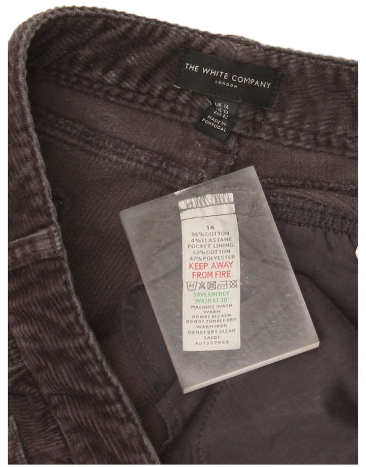 THE WHITE COMPANY Pantaloni slim da donna in velluto a coste UK 14 Large W34 L29 Grigio
