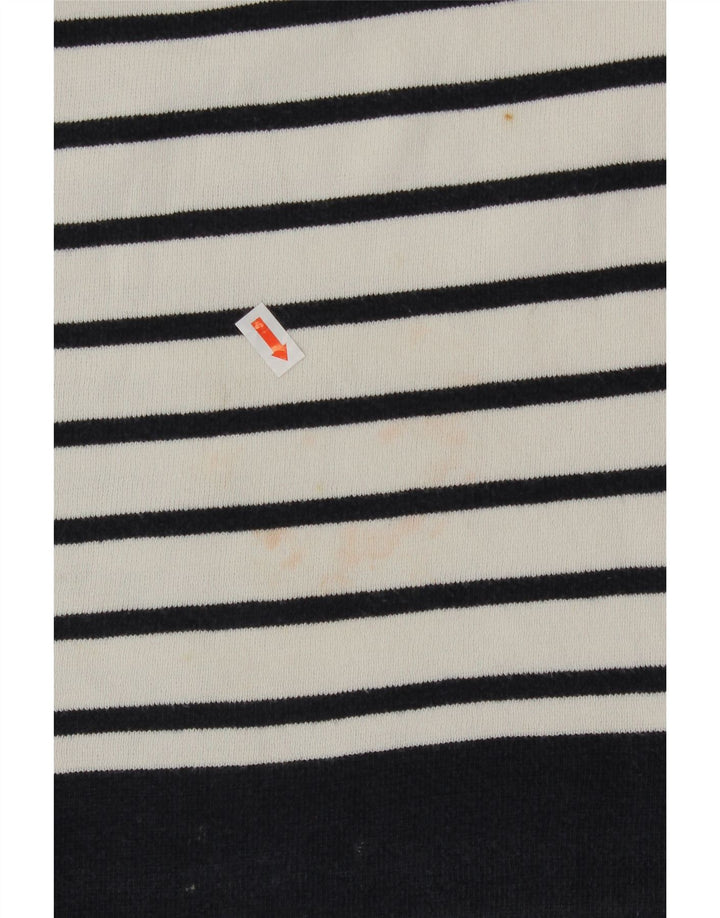 MASSIMO DUTTI Womens Crop Crew Neck Jumper Sweater UK 14 Medium White