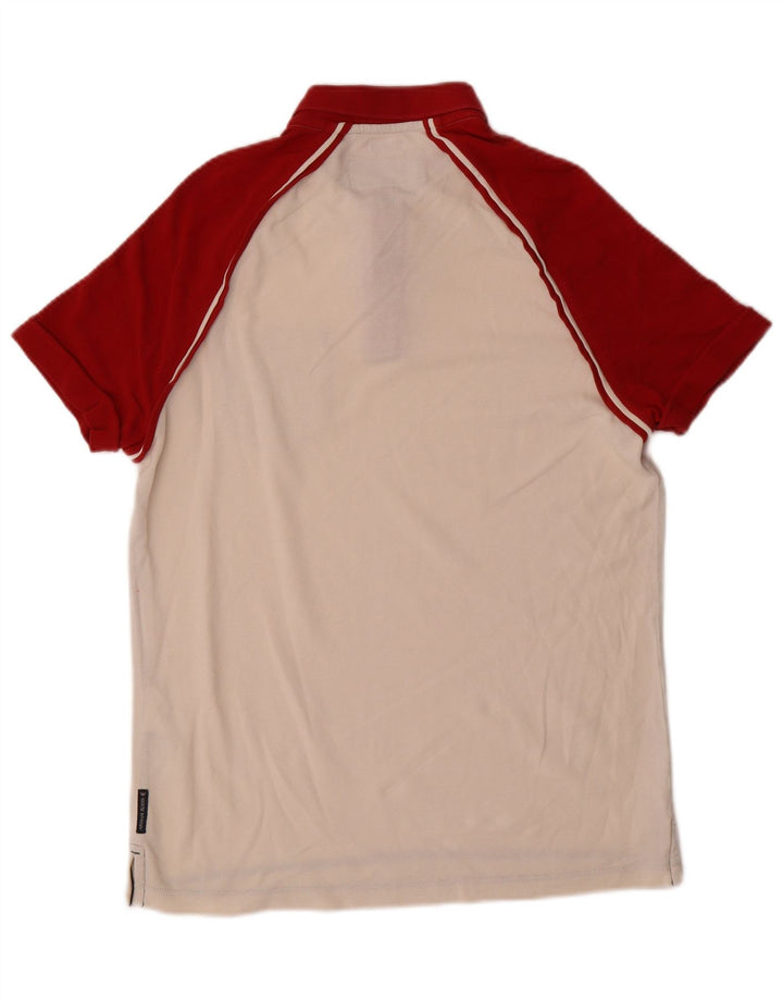 Polo classica da uomo Armani Jeans, grande, in cotone color block bianco sporco