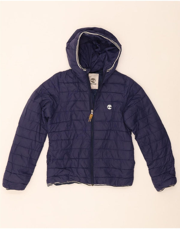Giacca imbottita con cappuccio Timberland per ragazze 13-14 anni piccola blu navy in poliammide