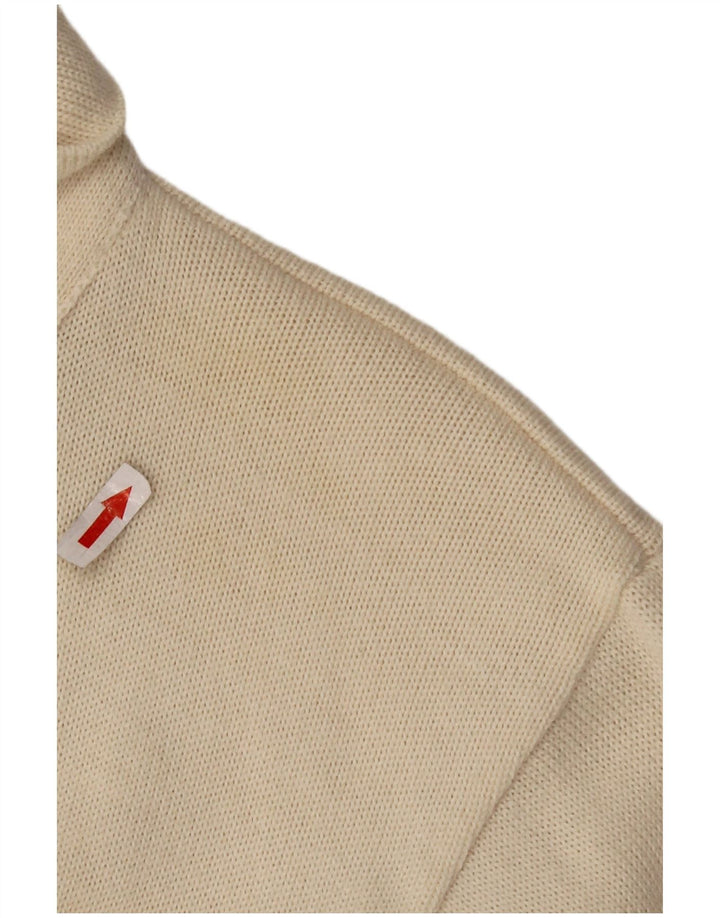 CIRO ESPOSITO Camicetta da donna in maglia lavorata a maglia UK 14 Large in lana bianco sporco