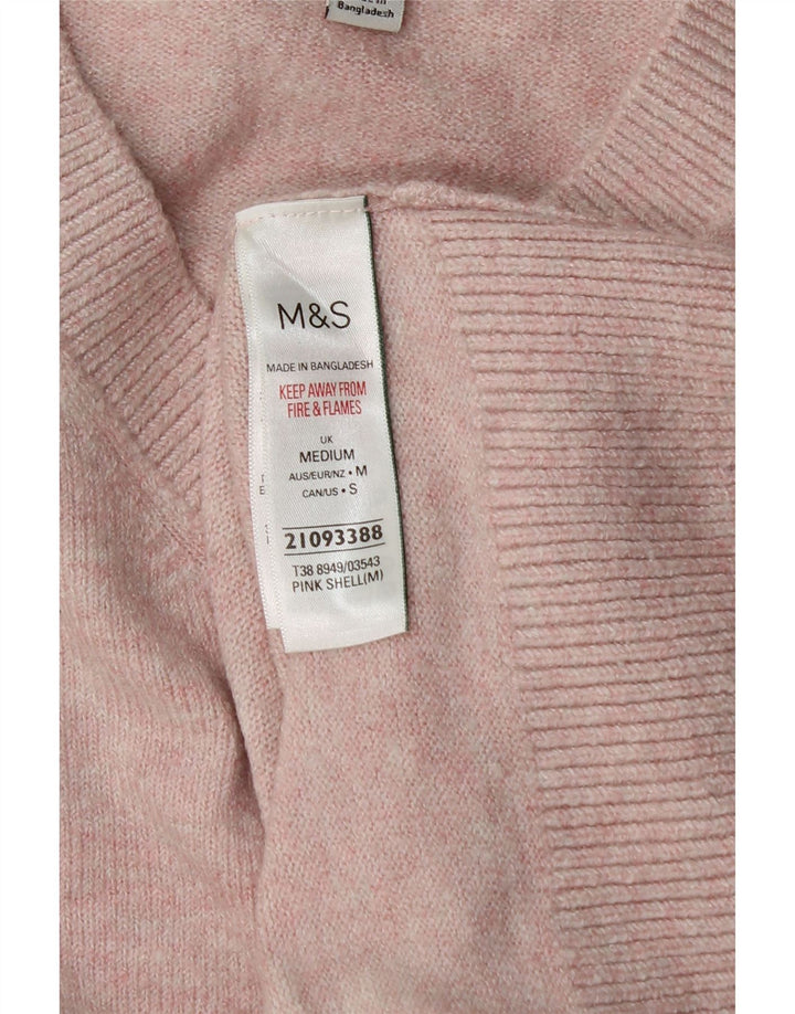 Maglione oversize con scollo a V da donna Marks & Spencer UK 14 Rosa medio