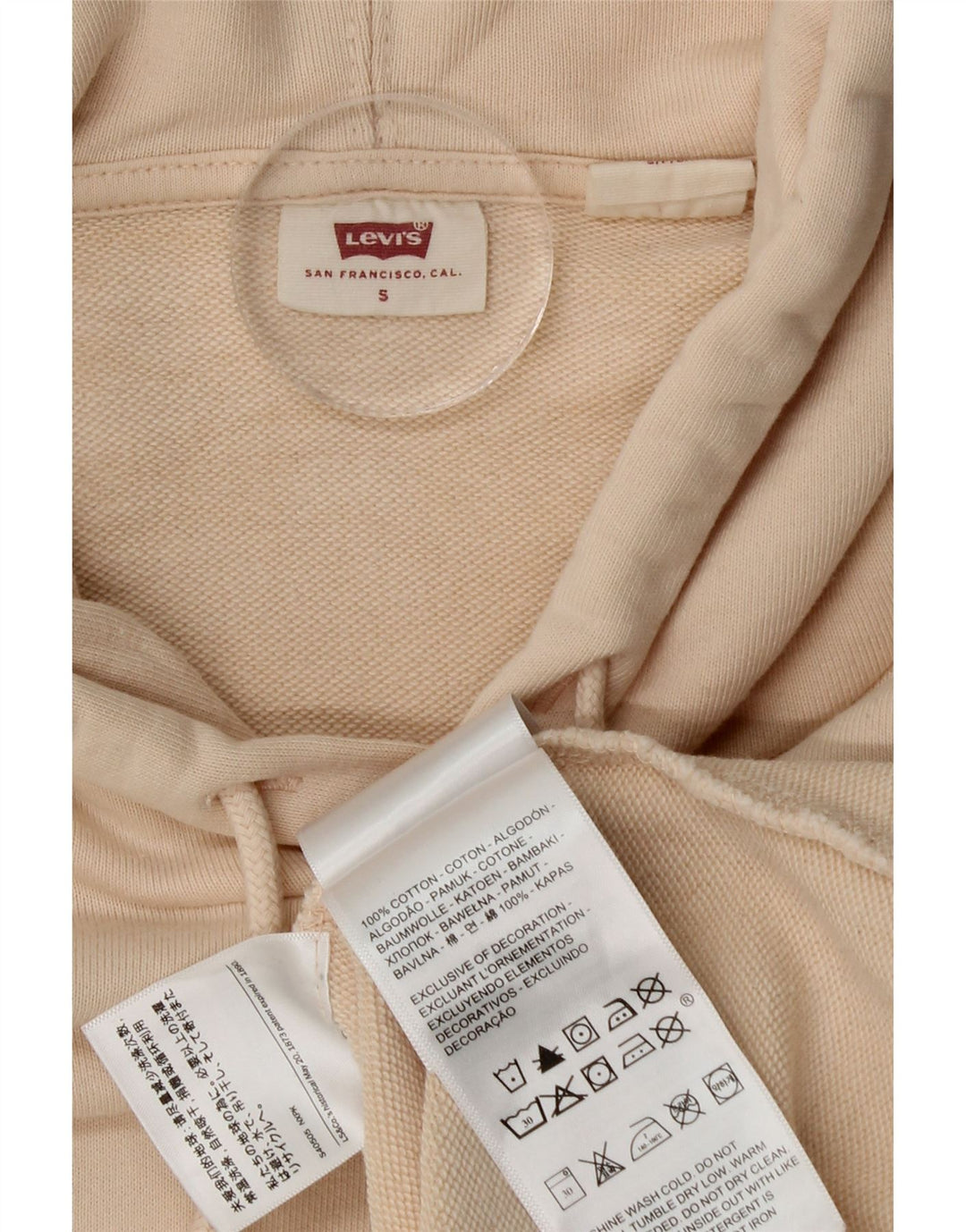 Maglione con cappuccio da uomo Levi's piccolo in cotone beige