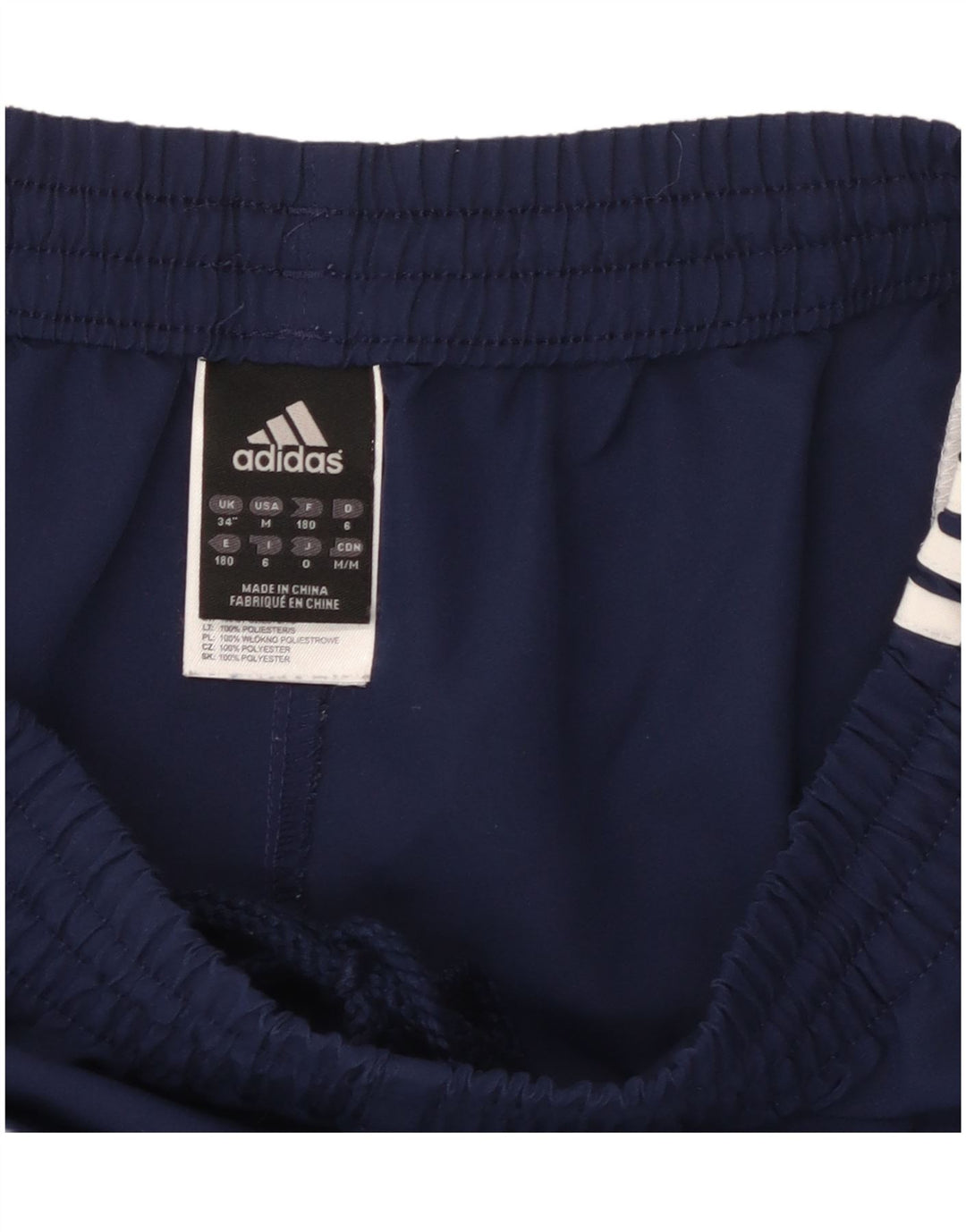 Pantaloncini sportivi da uomo ADIDAS grandi in poliestere color block blu navy