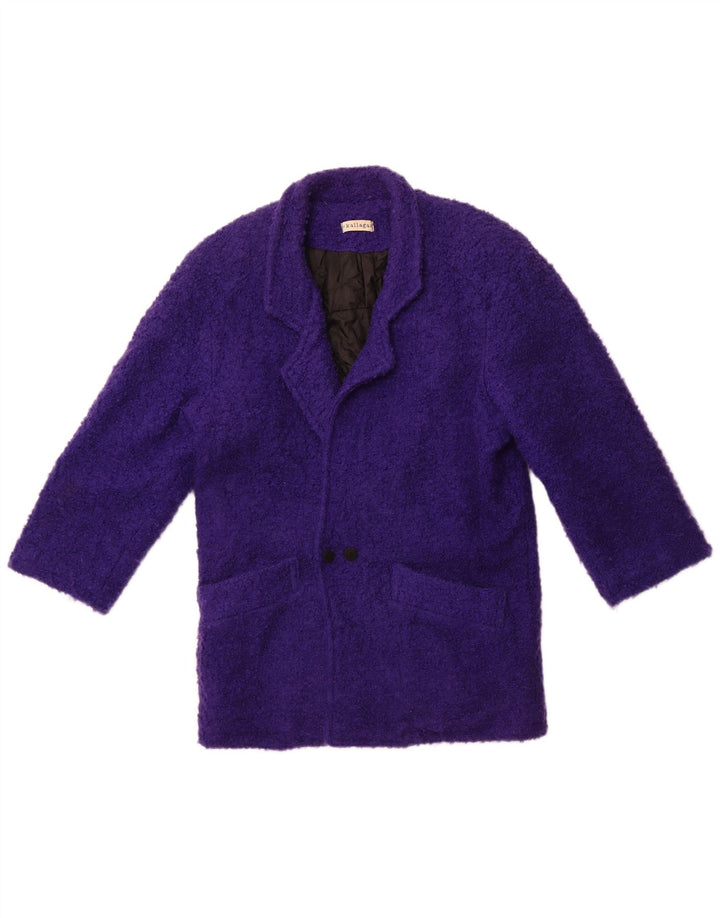 Cappotto doppiopetto vintage da donna UK 12 viola medio