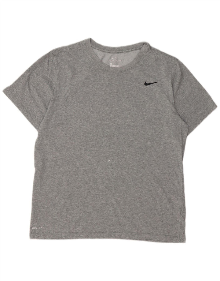 T-shirt Nike Dri Fit da uomo, grande, in cotone chiazzato grigio