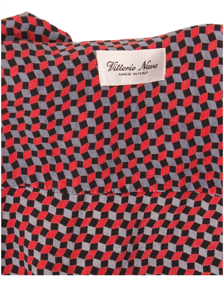 Camicia vintage da uomo a maniche corte XL multicolore geometrica