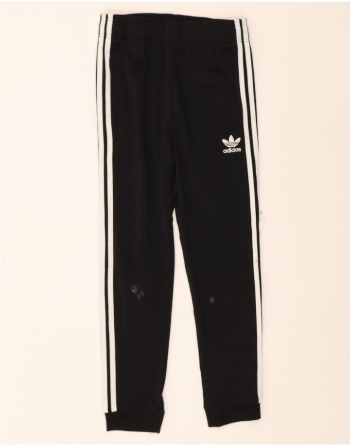 ADIDAS Boys Tracksuit Trousers Joggers 11-12 Years Black Polyester Vintage Adidas and Second-Hand Adidas from Messina Hembry 