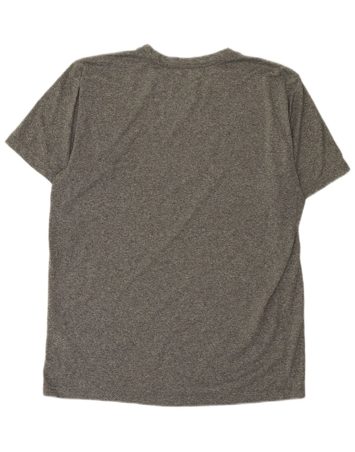 T-shirt grafica Nike Dri Fit da uomo in poliestere chiazzato grigio medio