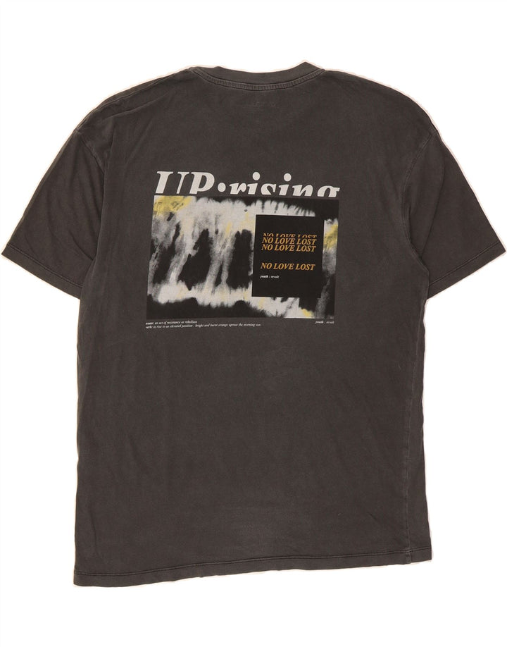 JACK & JONES Mens Box Fit Graphic T-Shirt Top Small Grey Cotton Vintage Jack & Jones and Second-Hand Jack & Jones from Messina Hembry 
