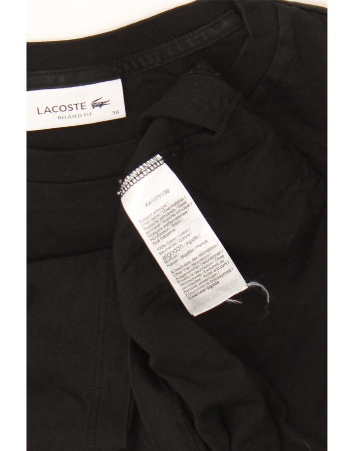 T-shirt da donna vestibilità comoda Lacoste taglia 38 media cotone nero