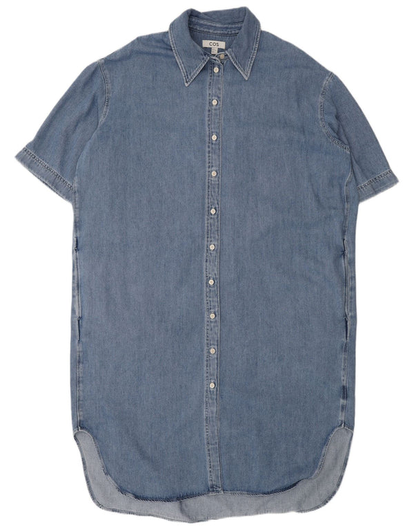 Cos Abito camicia da donna oversize a maniche corte in denim EU 44 XL Cotone blu