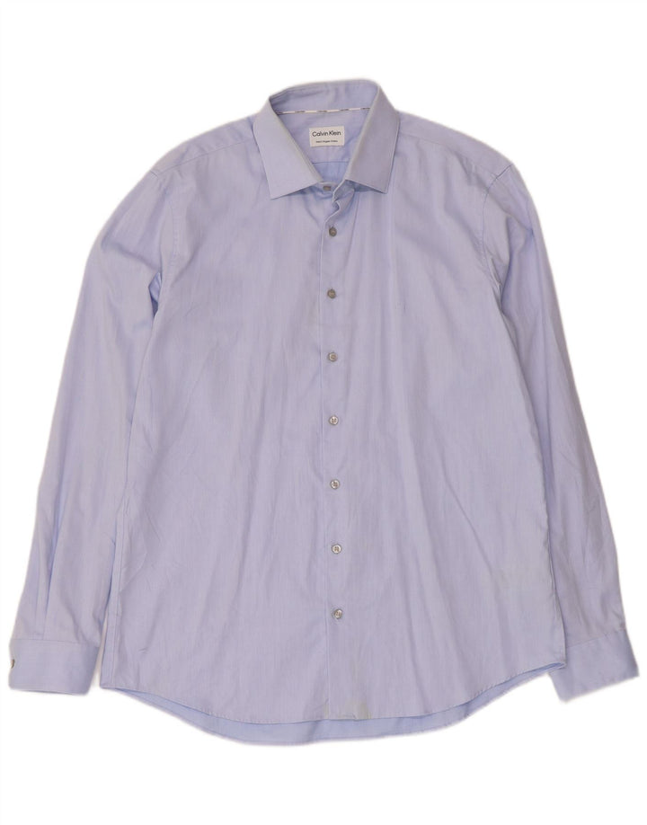 Camicia da uomo Calvin Klein taglia 42 grande cotone blu