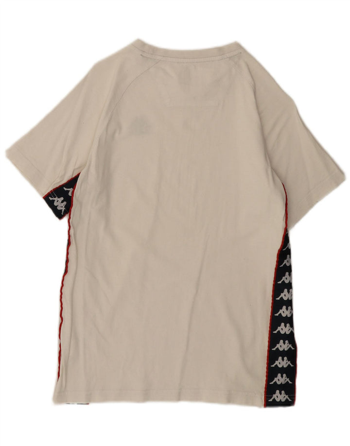 T-shirt grafica da uomo Kappa Top Small in cotone bianco sporco