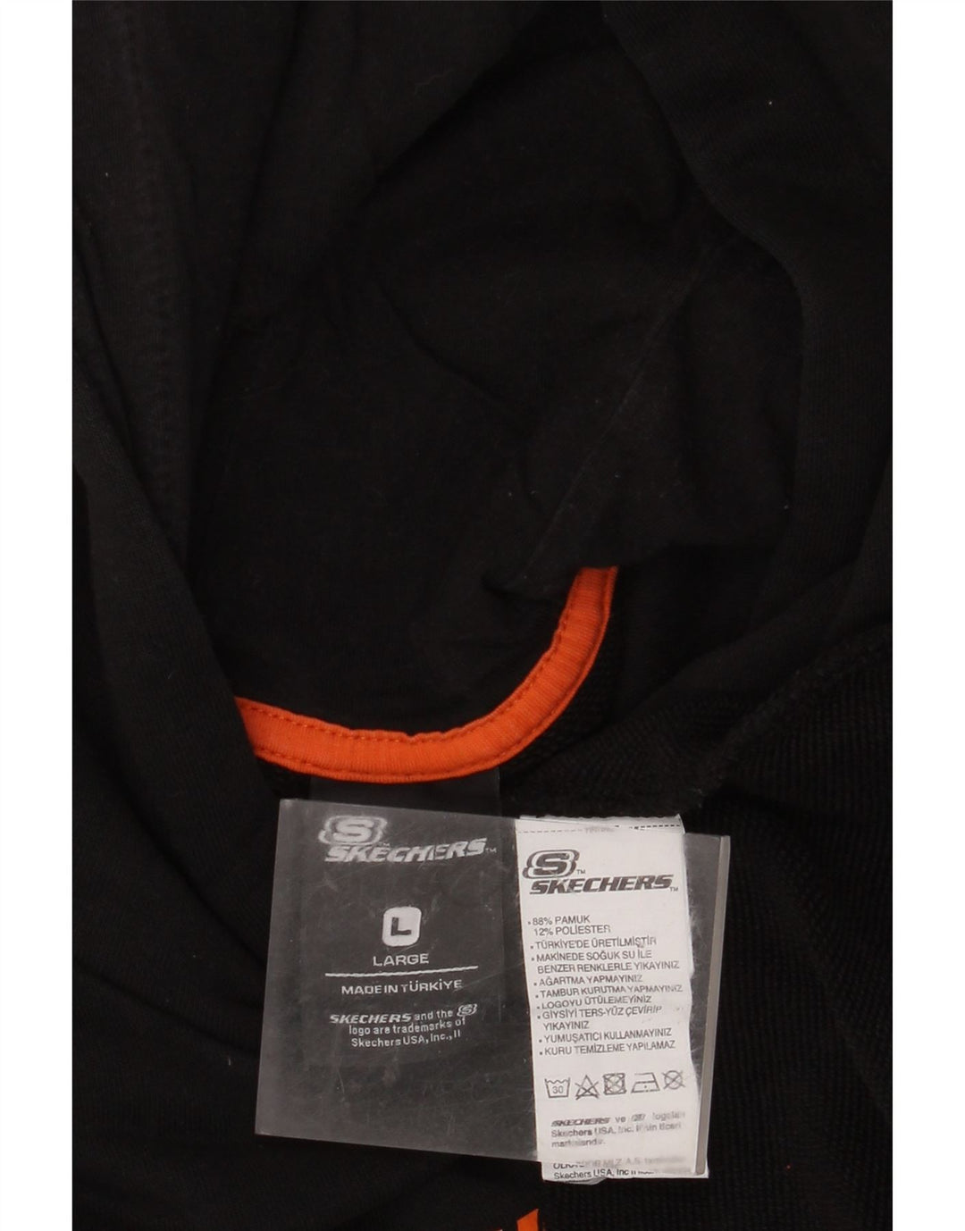 Maglione con cappuccio da uomo SKECHERS grande in cotone nero