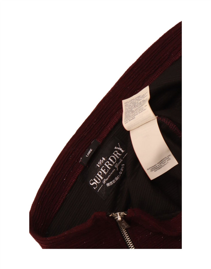 Minigonna da donna Superdry Large W32 Poliestere screziato bordeaux