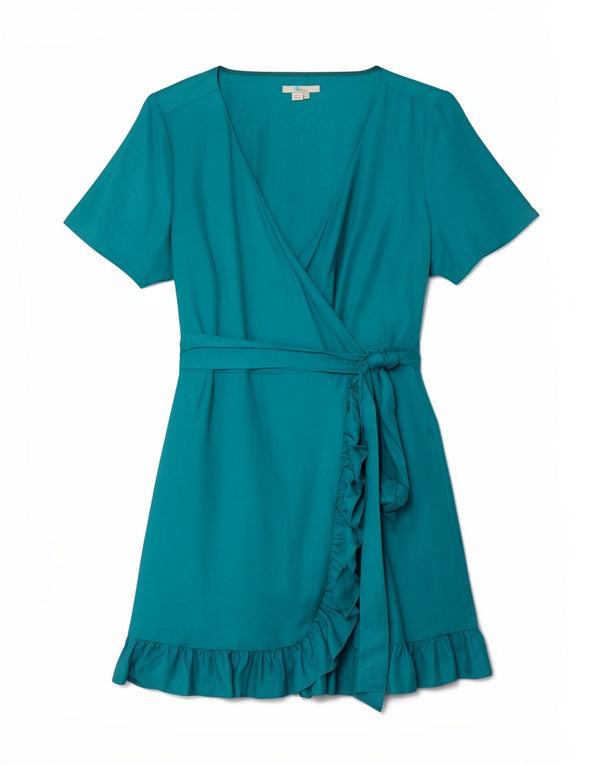 Boden Abito da donna con volant a portafoglio UK 18 XL Viscosa blu
