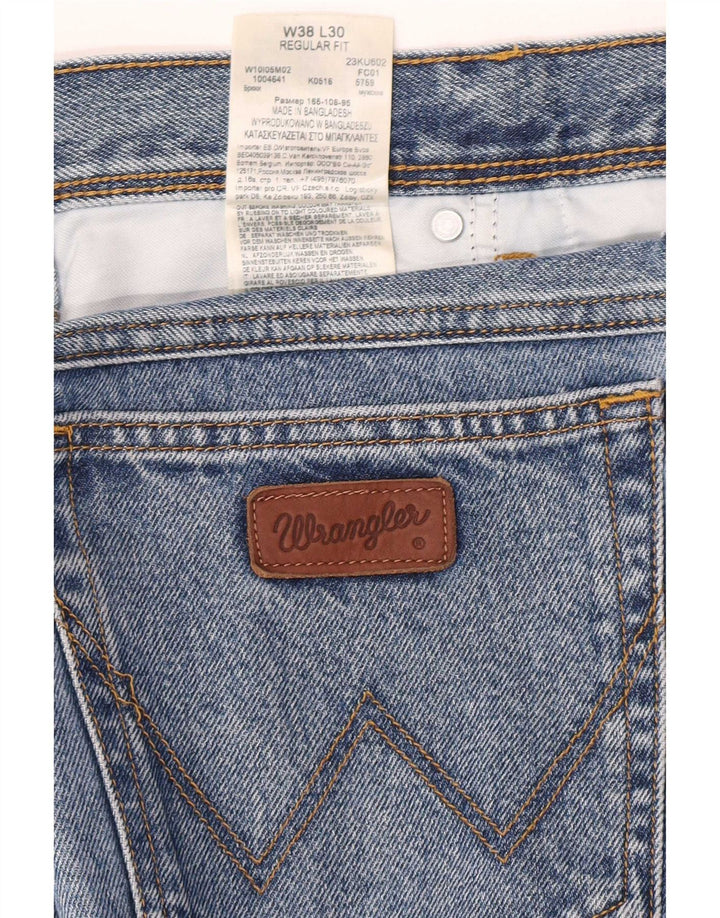 Jeans dritti da uomo Wrangler vestibilità regolare W38 L30 cotone blu