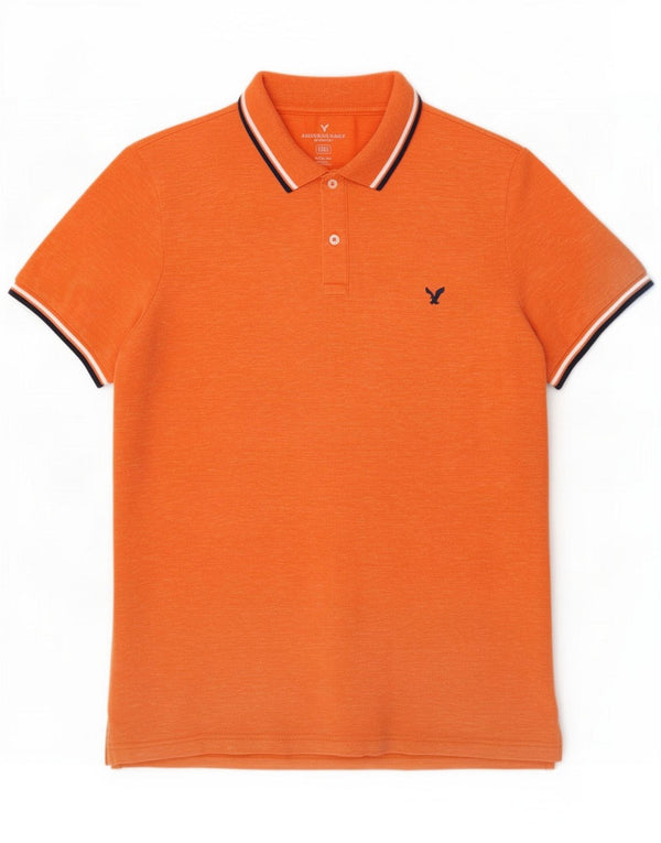 American Eagle Mens Classic Fit Polo Shirt XL Orange Flecked Cotton