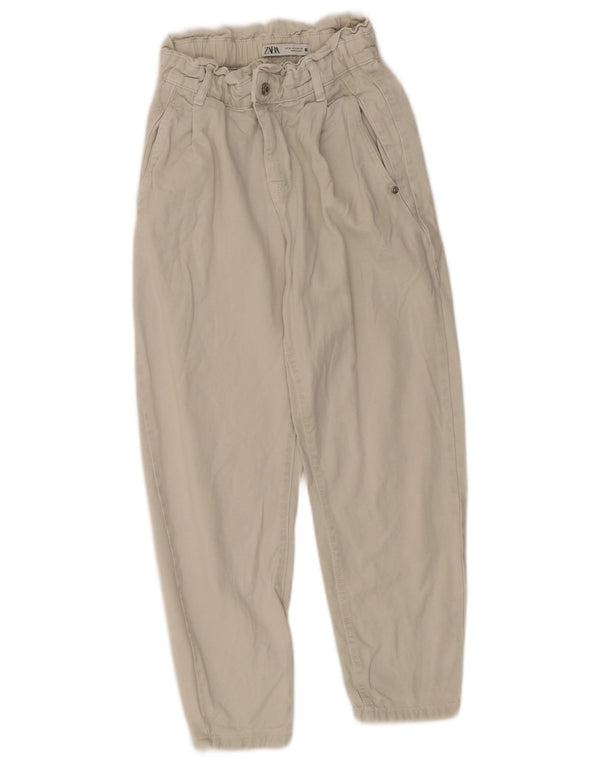Jeans affusolati Capri a vita alta da donna Zara EU 34 2XS W24 L22 Cotone beige