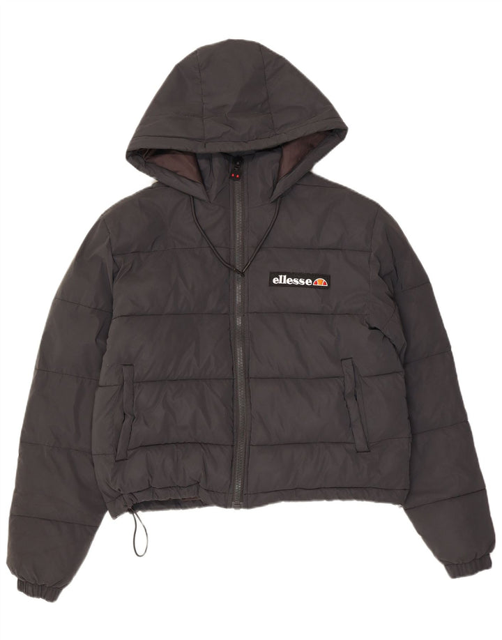 Giacca imbottita con cappuccio da donna Ellesse UK 14 nylon nero medio