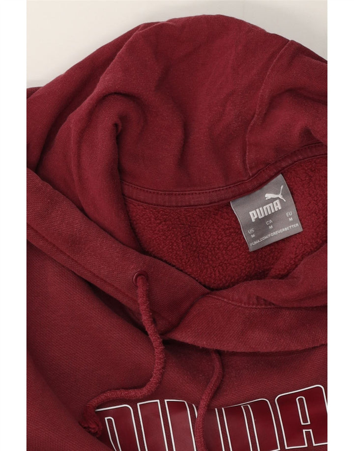 Felpa con cappuccio grafica da uomo Puma Borgogna media