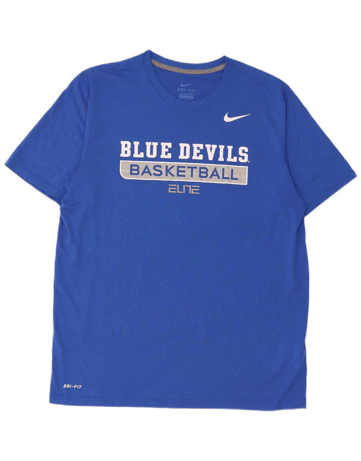 Nike Uomo Blue Devils Baseball Graphic T-shirt Top Large in poliestere