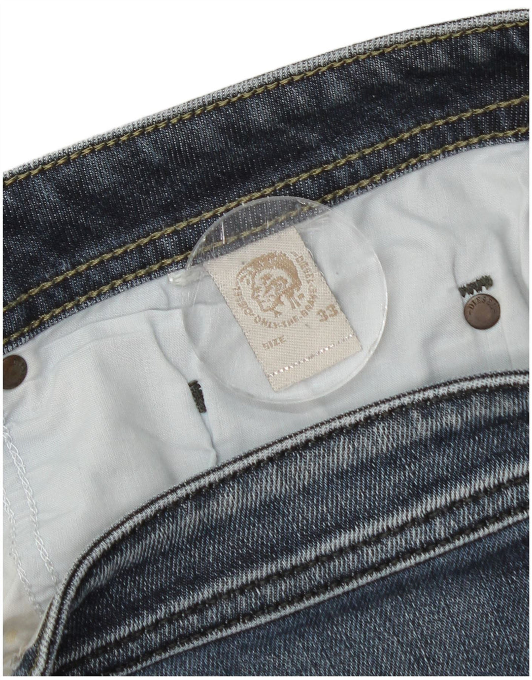 Jeans dritti invecchiati da uomo Diesel W33 L27 Blu
