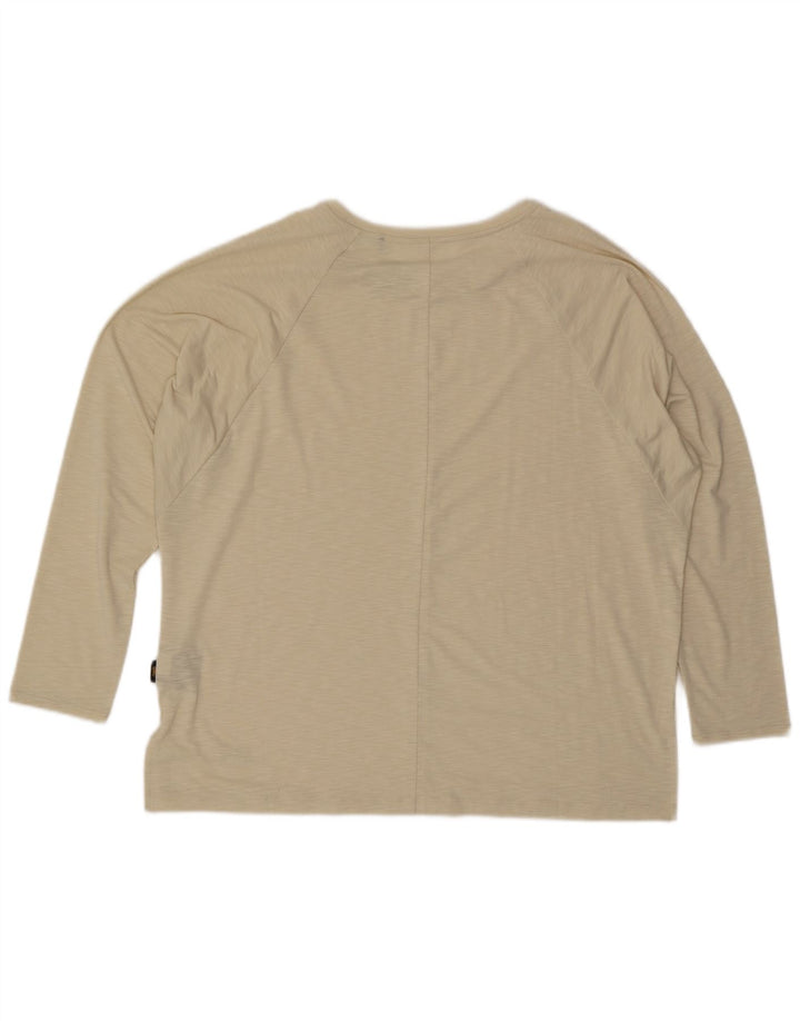 Jack Wolfskin Top da donna a maniche lunghe UK 18 XL Poliestere screziato beige