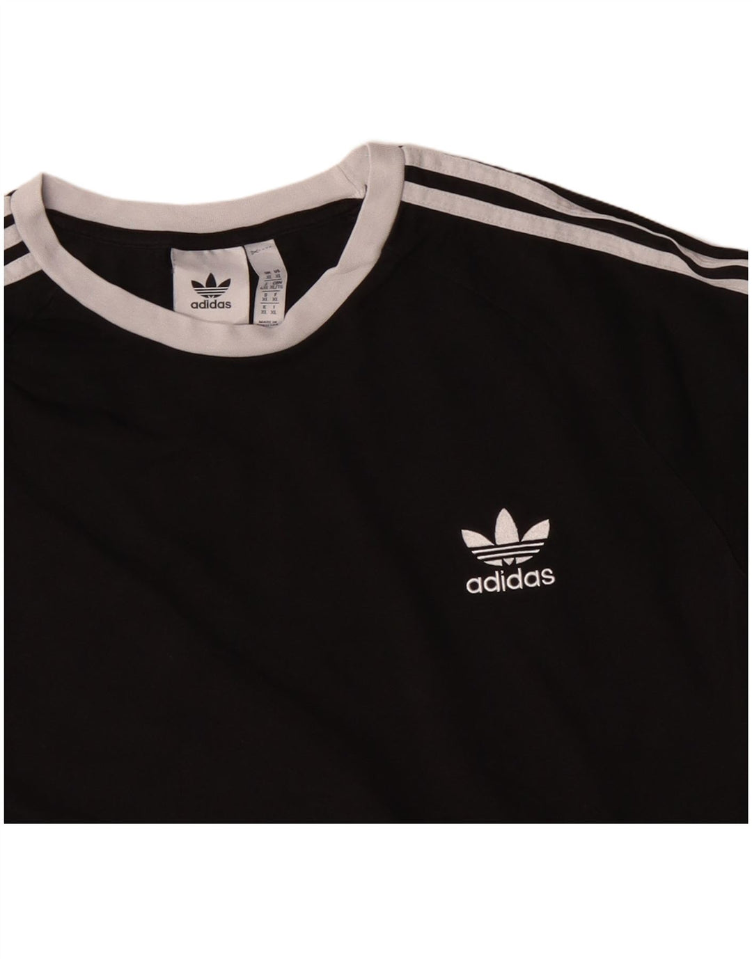 Top ADIDAS da uomo a maniche lunghe XL in cotone nero