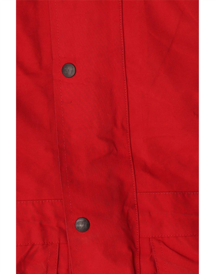 Giacca antipioggia oversize con cappuccio da donna Berghaus UK 18 XL nylon rosso