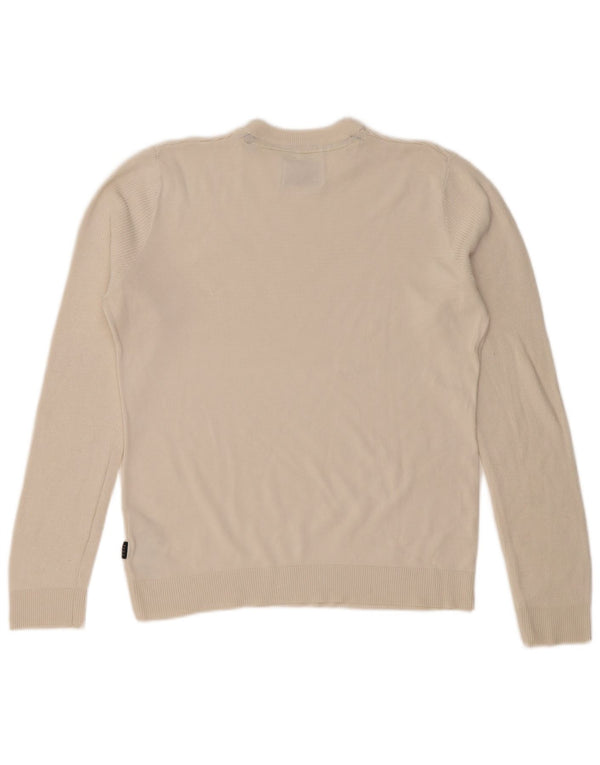 JACK & JONES Maglione da uomo Core girocollo in cotone bianco sporco medio