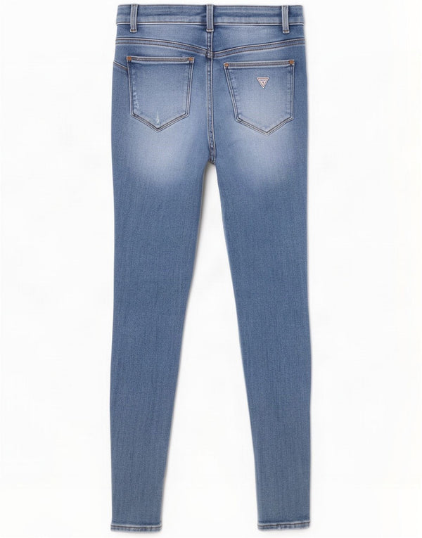 Guess Jeans skinny da donna Curvy X a vita media effetto consumato W27 L28 Cotone blu