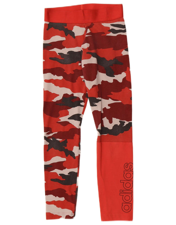 Leggings grafici Adidas Climalite da donna UK 8/10 Small Red Camouflage