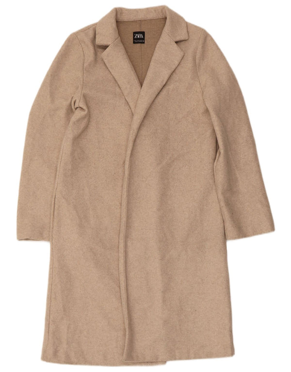 Soprabito aperto da donna Zara UK 14 Poliestere beige medio