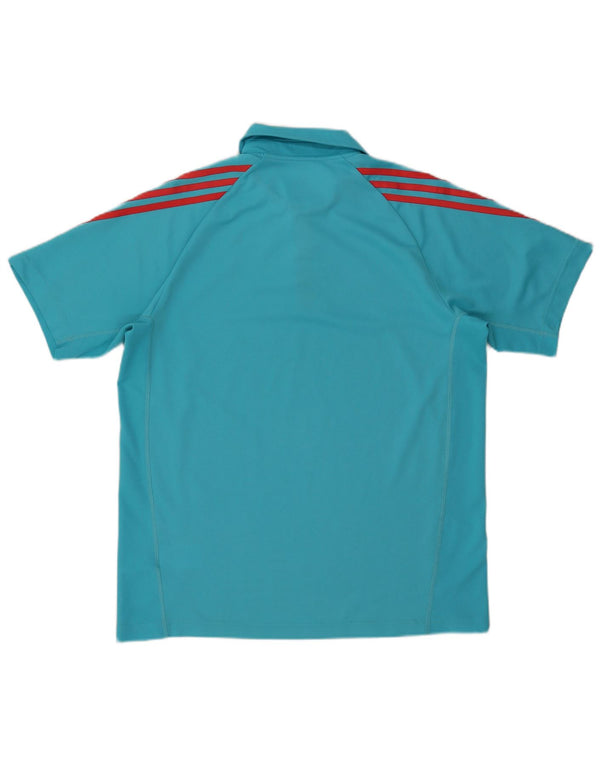 Polo Adidas Climalite da uomo UK 44/46 Grande poliestere geometrico blu