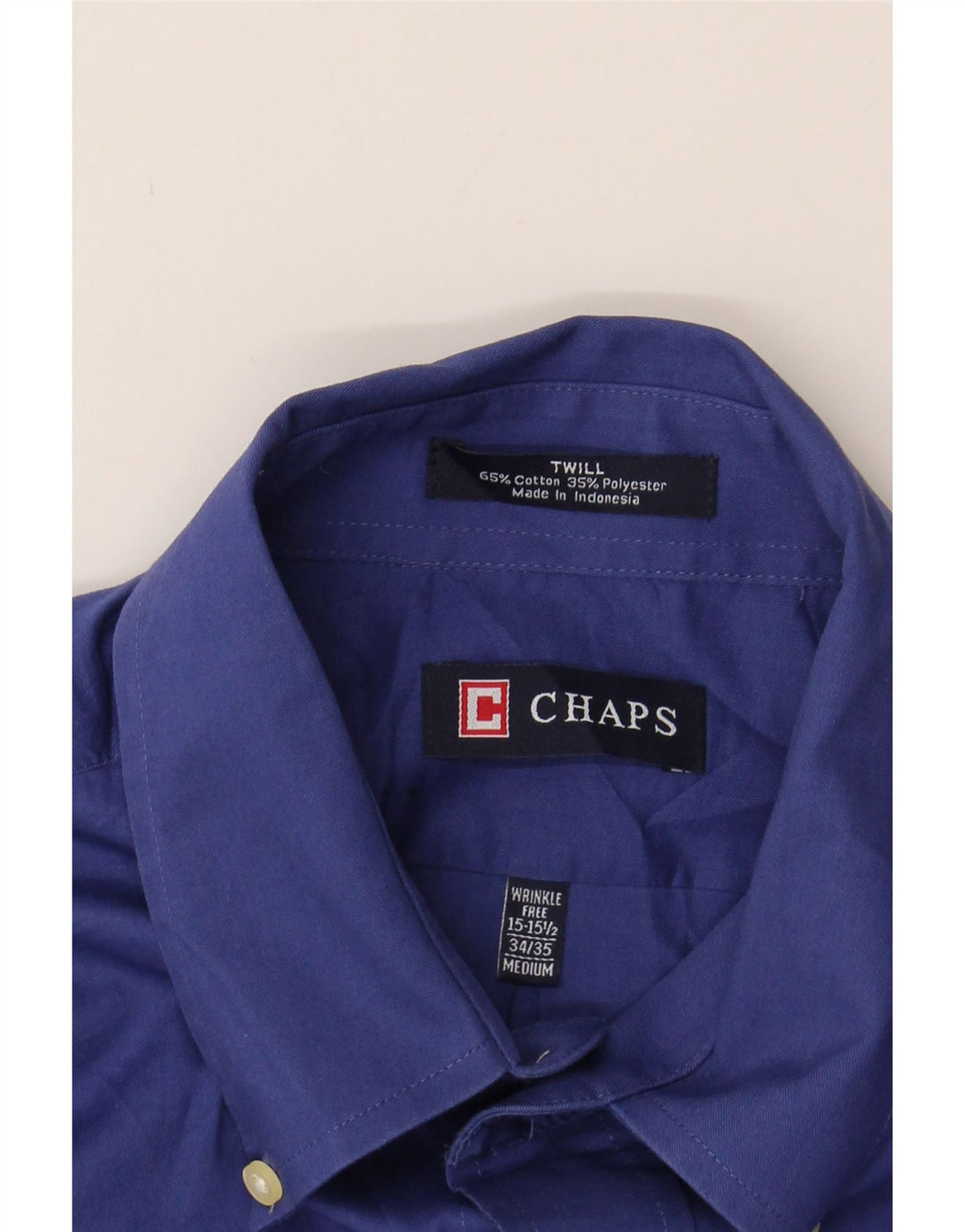 CHAPS Mens Shirt Size 15 1/2 Medium Blue Cotton Vintage Chaps and Second-Hand Chaps from Messina Hembry 