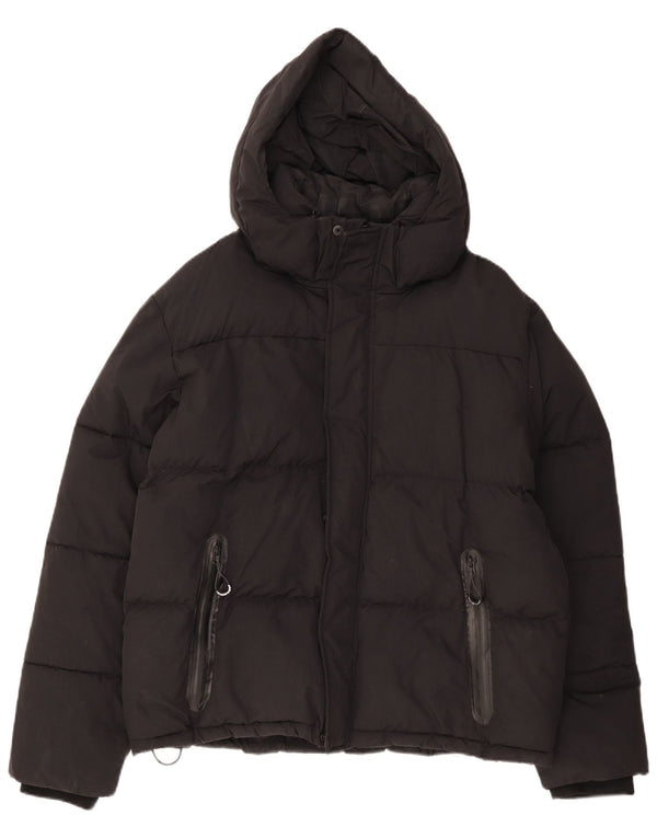 Giacca imbottita con cappuccio da uomo Superdry UK 42 XL nylon nero