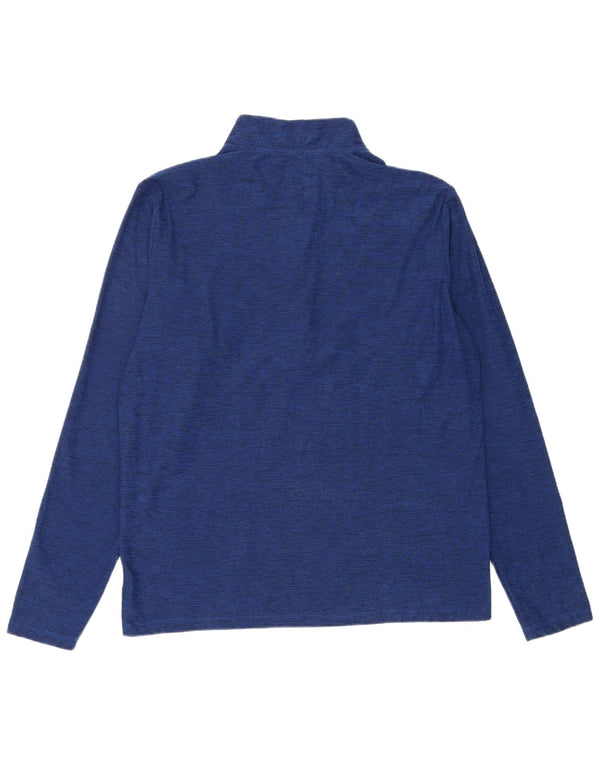 New Balance Uomo Zip Collo Pullover Tuta Top Grande Blu Chiazzato