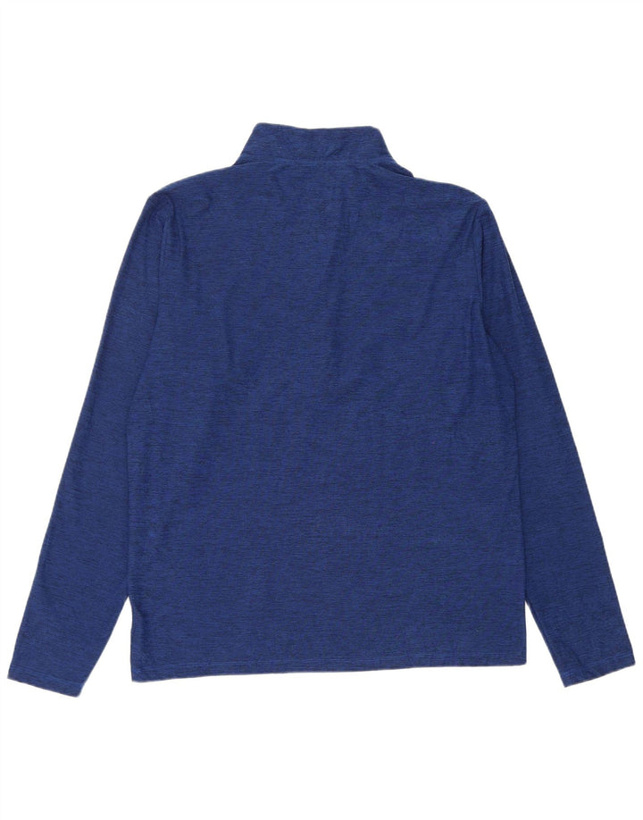 New Balance Uomo Zip Collo Pullover Tuta Top Grande Blu Chiazzato