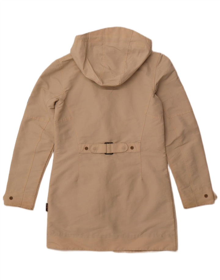 JACK WOLFSKIN Giacca a vento con cappuccio da donna UK 10 Small Beige Poliestere