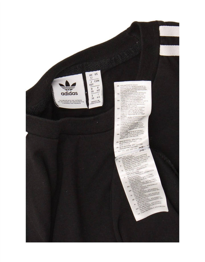Top ADIDAS da donna a manica lunga UK 12 medio cotone nero